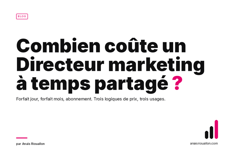 Quel est le coût moyen d'un directeur marketing à temps partagé en 2026 ?