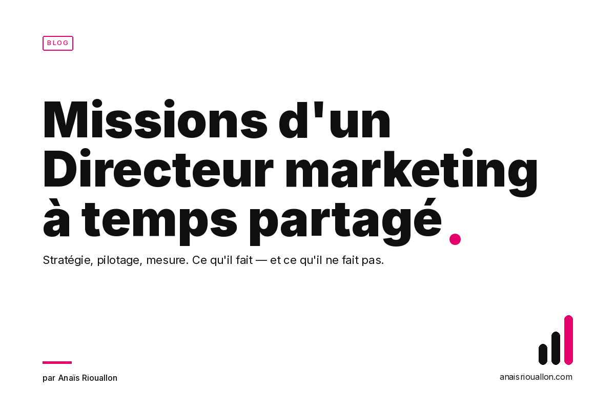 Missions clés d'un directeur marketing à temps partagé : les 4 piliers Anaïs Riouallon